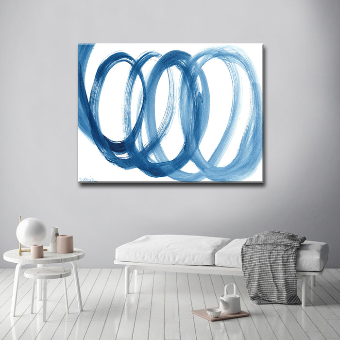 'Loopy Blue' Wrapped Canvas Wall Art