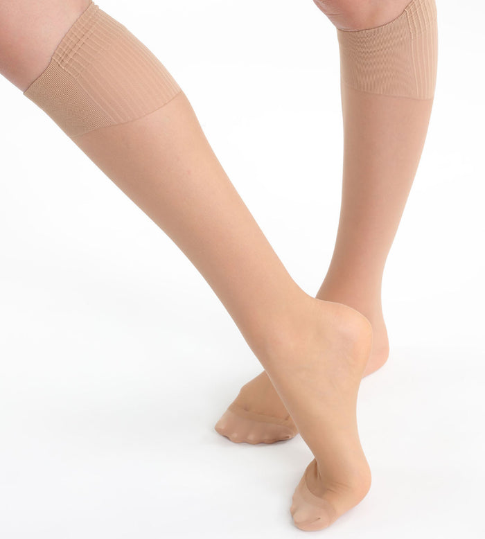 Lot de 2 mi-bas caramel AbsoluFlex transparents 20D