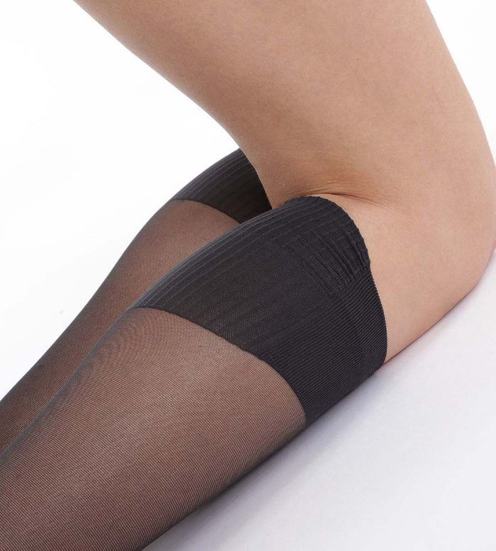 Lot de 2 mi-bas noirs AbsoluFlex transparents 20D