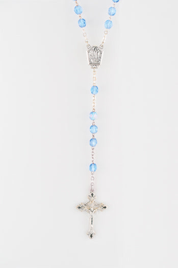 Lourdes Water Rosary blue