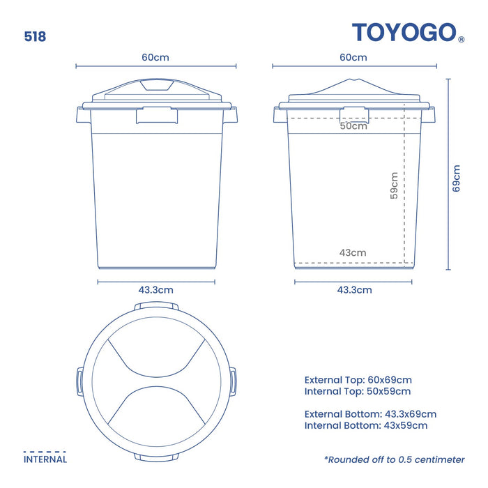LUCKY PAIL W LID 25 GAL (518-BLK)