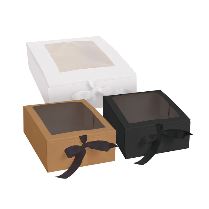 LUX BOX WITH WINDOW AND RIBBON CLOSURE