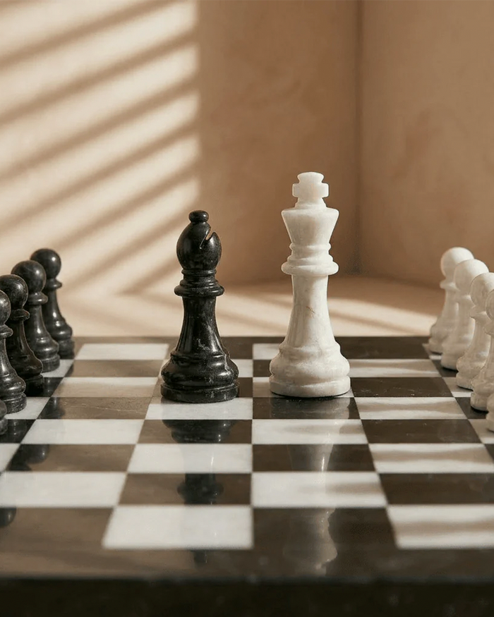Marble Chess Set with Storage Case