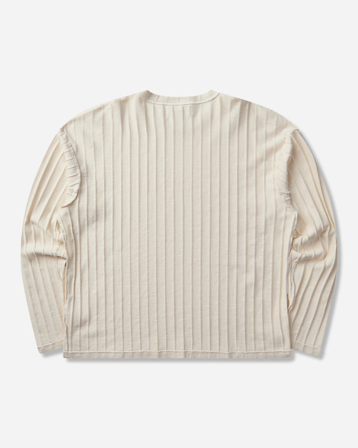 mfpen Round Neck Sweater Ecru Inverted Ajour Stripe Sweatshirts Crewneck M326-052 White
