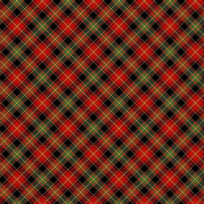 Merry Christmas - Bias Tartan Plaid Metallic - PLAID-CM4136