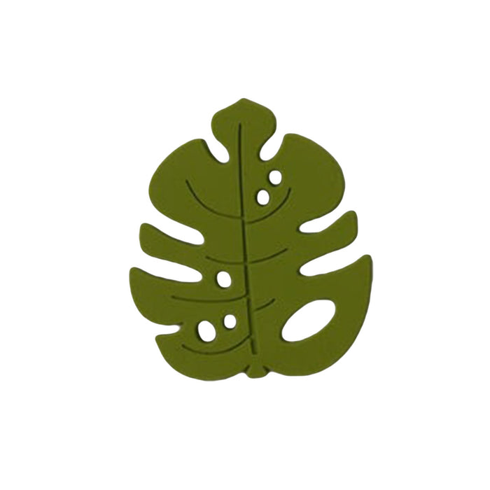 Monstera Shape Silicone Teether, Green