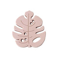 Monstera Shape Silicone Teether, Pink