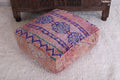 Moroccan berber handmade old azilal rug pouf - Moroccan kilim pouf