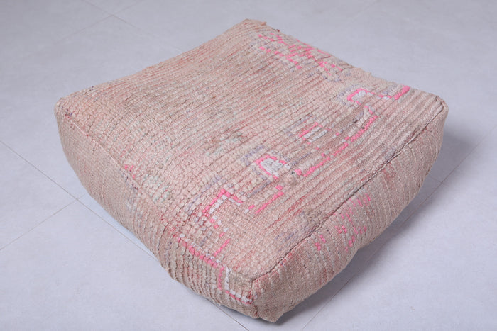 Moroccan berber handmade rug azilal pouf - Moroccan kilim pouf