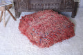 Moroccan berber ottoman old rug pouf - kilim pouf