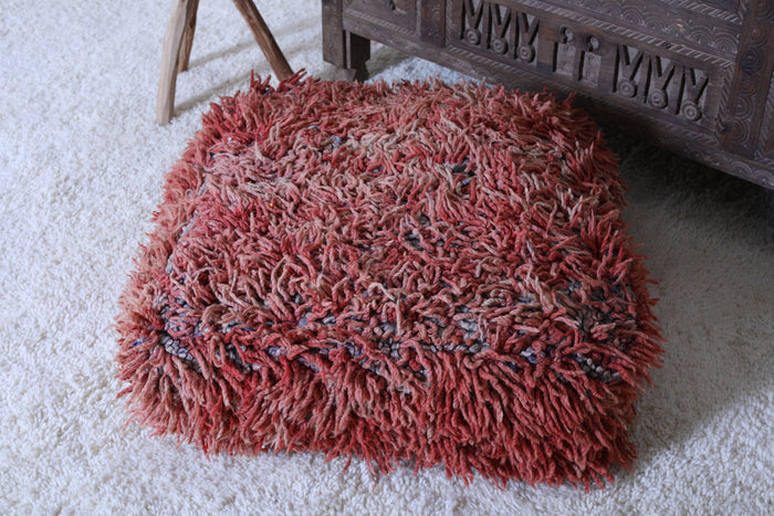 Moroccan berber ottoman old rug pouf - kilim pouf