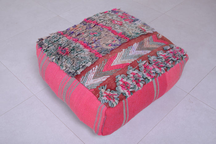 Moroccan handmade berber pink ottoman pouf - Moroccan kilim pouf
