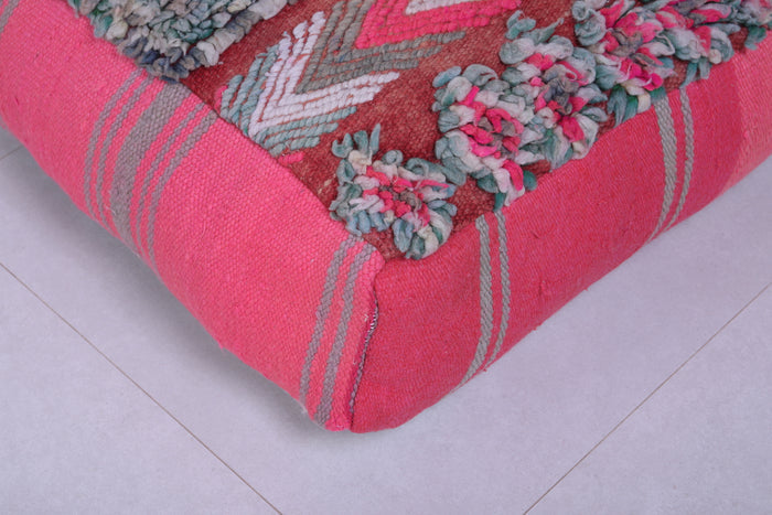 Moroccan handmade berber pink ottoman pouf - Moroccan kilim pouf
