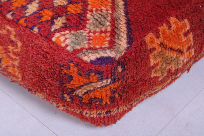 Moroccan handmade berber rug azilal pouf - Moroccan kilim pouf
