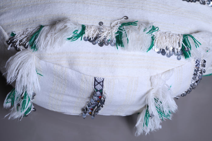 Moroccan round berber handwoven kilim pouf - kilim pouf