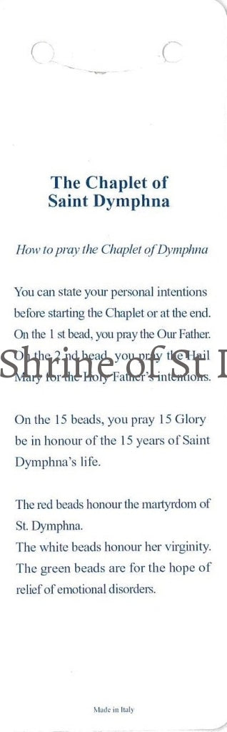 Multi-Color St. Dymphna Chaplet Rosaries Chaplets And Cases