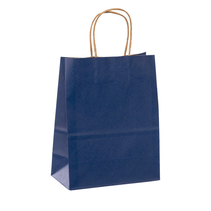 Navy Blue Kraft Paper Shopper Bags