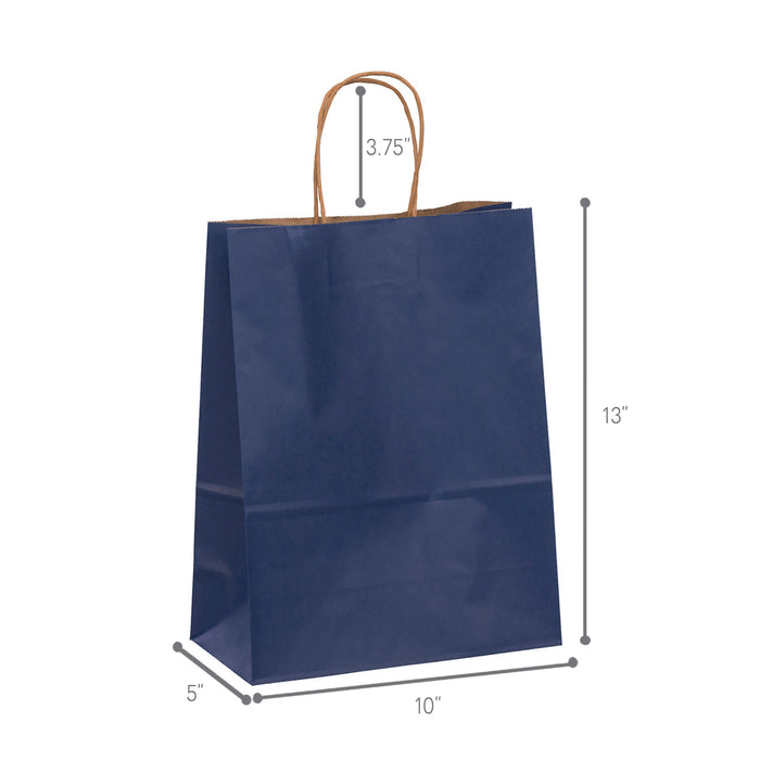 Navy Blue Kraft Paper Shopper Bags