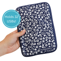 Navy Floral USB Case