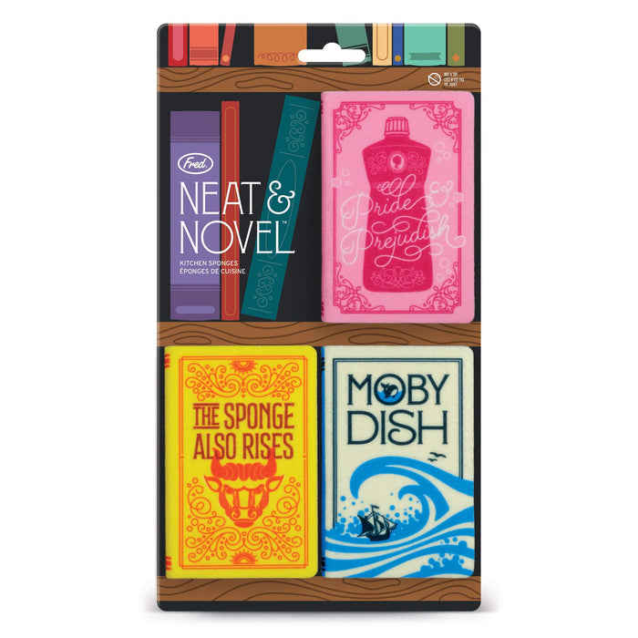Neat & Novel Book Sponges: Moby Dish, Pride and Prejudish, The Sponge Also Rises