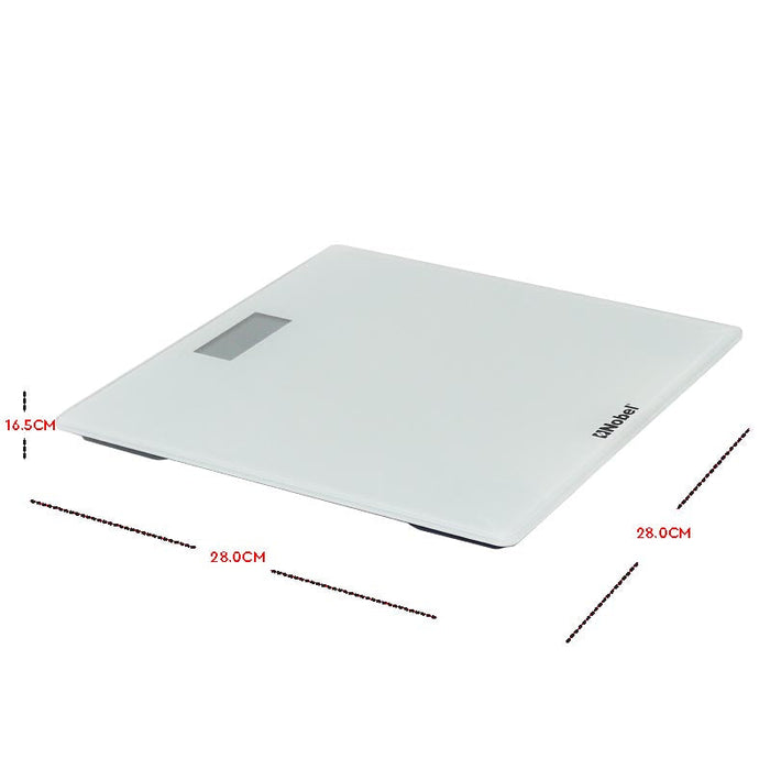 NOBEL Bathroom Scale White Tempered Glass Digital Anti Slip Feet NBS52WH