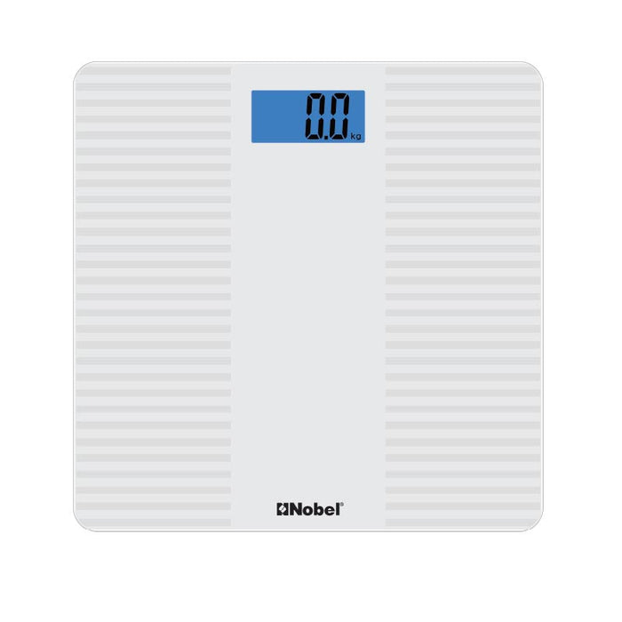 NOBEL Bathroom Scale White Tempered Glass Digital Anti Slip Feet NBS60WH