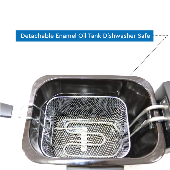 Nobel Deep Fryer 3000W 8 Ltrs Stainless Steel NDF8G