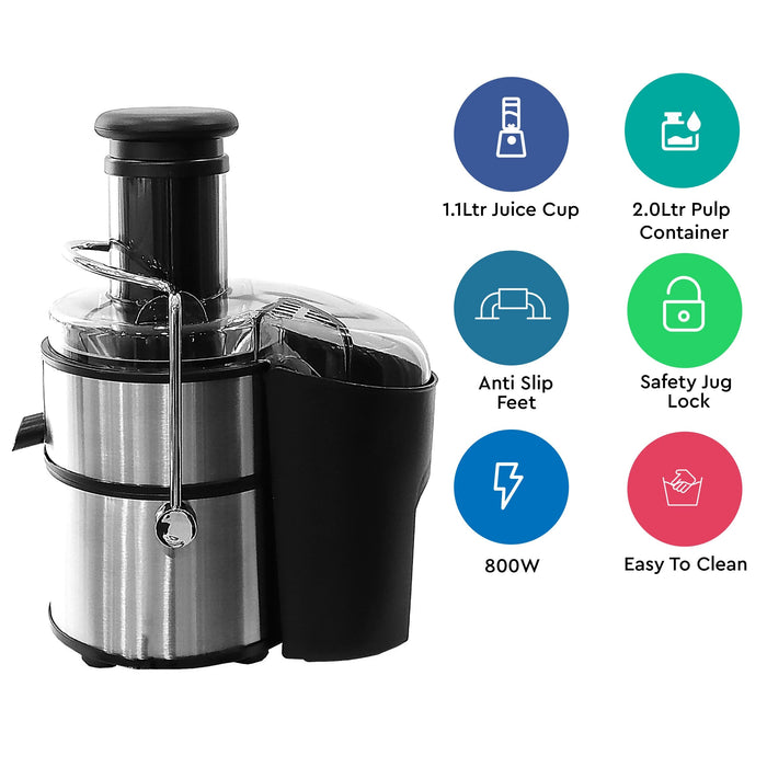 Nobel Juicer Stainless Steel 2 Litre 800W Silver Color NJE404E