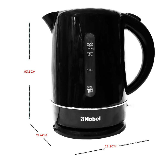 Nobel Kettles Black 1.7 Litre Auto Shutoff NK17BK