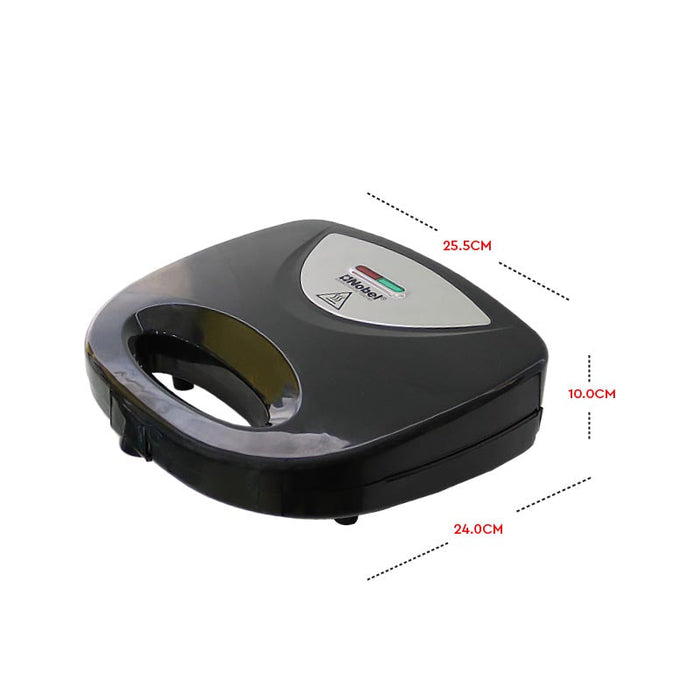 Nobel Sandwich Maker 700W Black/Silver Color NSM25S