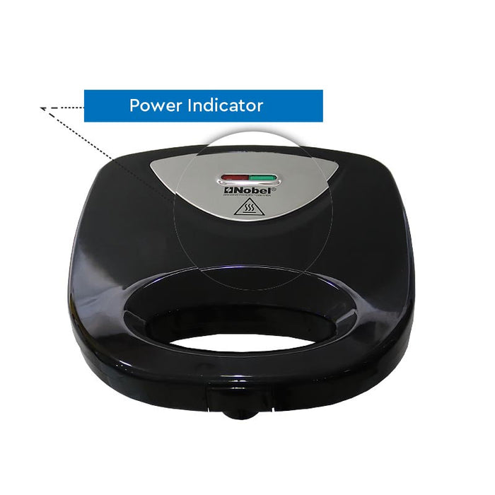 Nobel Sandwich Maker 700W Black/Silver Color NSM25S