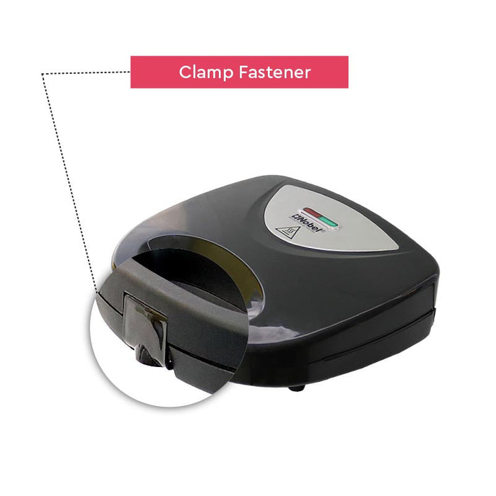 Nobel Sandwich Maker 700W Black/Silver Color NSM25S