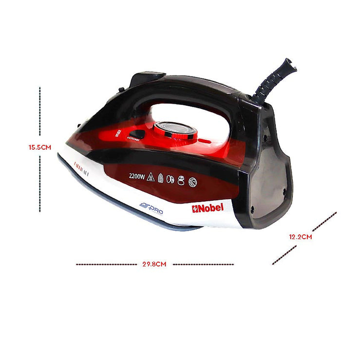 Nobel Steam Press Iron Red Ceramic Sole Plate  NSI27
