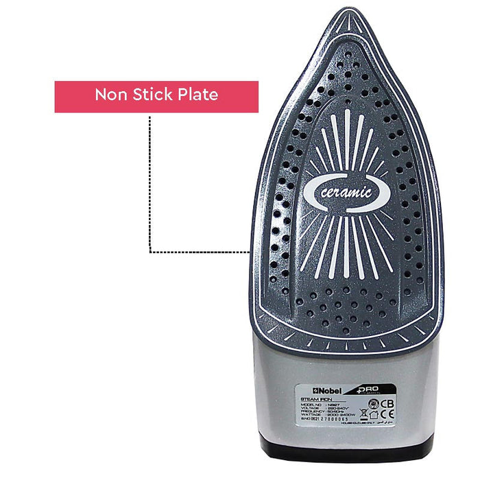 Nobel Steam Press Iron Red Ceramic Sole Plate  NSI27