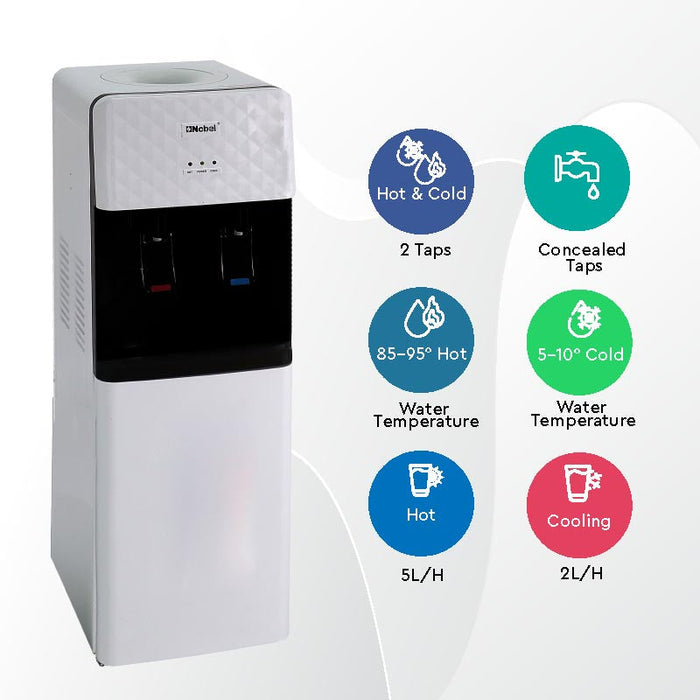 Nobel Water Dispenser Free Standing White Cabinet NWD1602