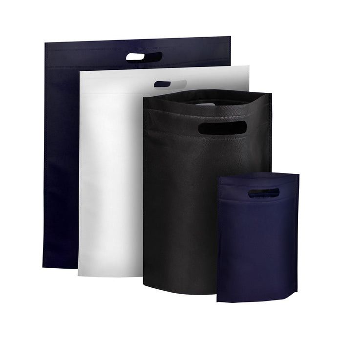NON WOVEN SOLID COLORED DIE CUT BAG WITH BOTTOM GUSSET