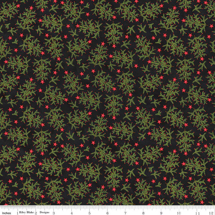 Northern Christmas - Whimsical Trees Black - C17832-BLACK