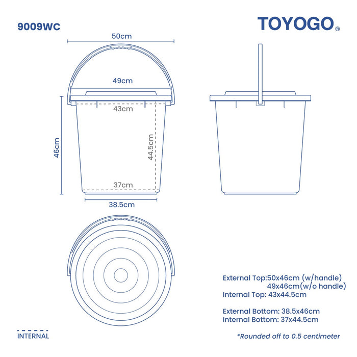 OKE PAIL W COVER 15GAL 56L (9009WC)