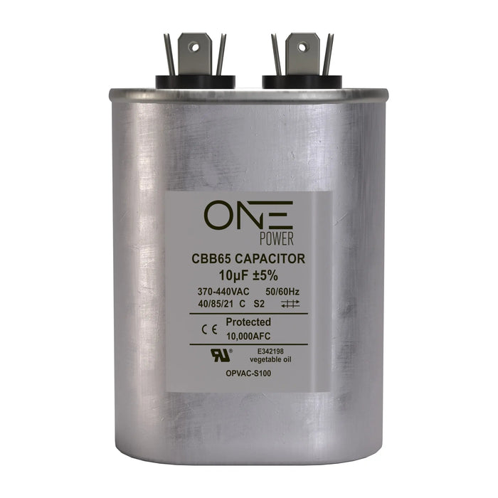 ONE Power 10-MFD, 370V or 440V Single Run A/C Capacitor (OPCSR10) One Products AC Capacitors