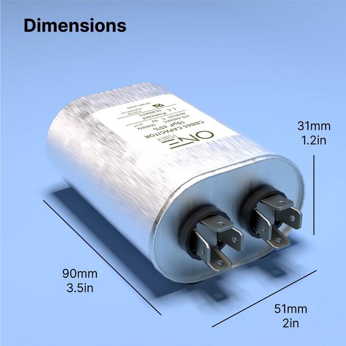 ONE Power 10-MFD, 370V or 440V Single Run A/C Capacitor (OPCSR10) One Products AC Capacitors