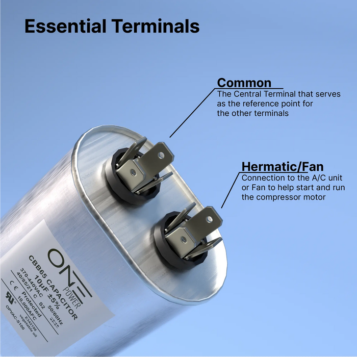 ONE Power 10-MFD, 370V or 440V Single Run A/C Capacitor (OPCSR10) One Products AC Capacitors
