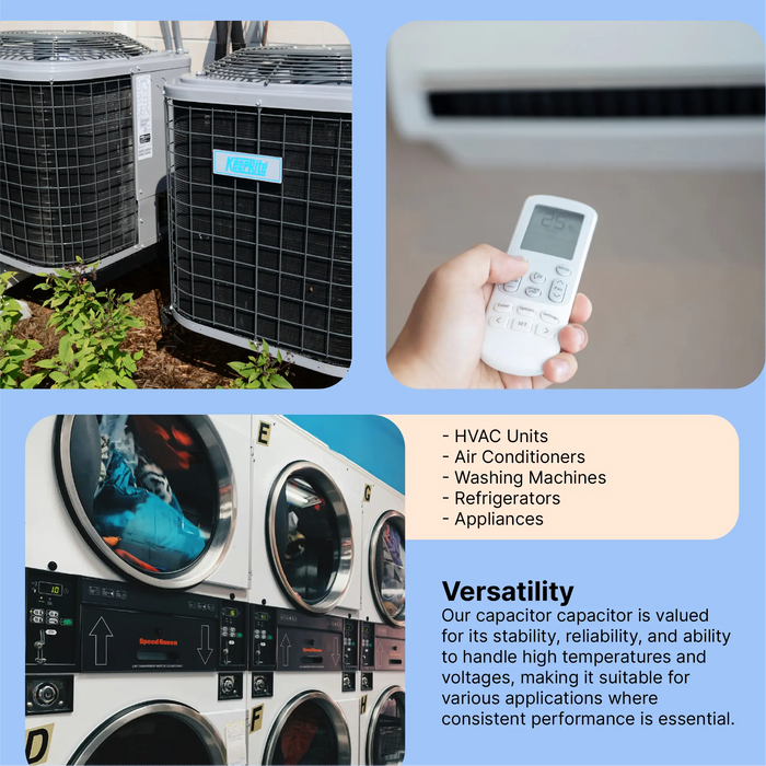 ONE Power 10-MFD, 370V or 440V Single Run A/C Capacitor (OPCSR10) One Products AC Capacitors
