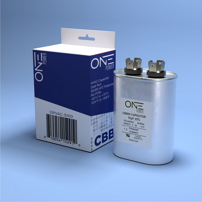 ONE Power 10-MFD, 370V or 440V Single Run A/C Capacitor (OPCSR10) One Products AC Capacitors