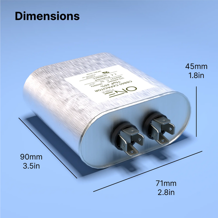 ONE Power 15-MFD, 370V or 440V Single Run A/C Capacitor 15 uF CBB65B Air Conditioner Capacitors for AC Unit Fan Motor Start or Heat Pump or Condenser Straight Cool (OPCSR15) One Products AC Capacitors