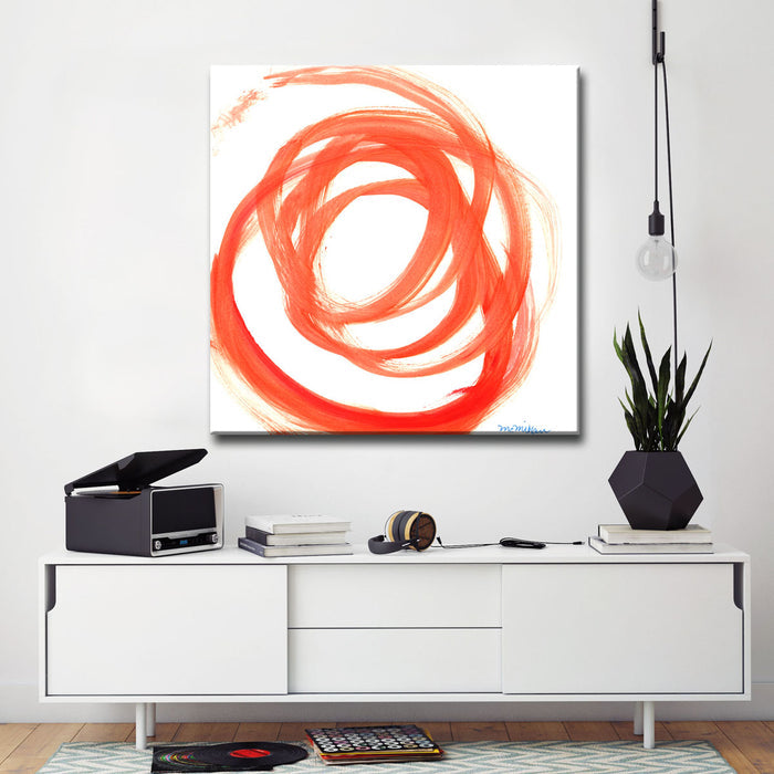 'Orange Swirl No. 2' Wrapped Canvas Wall Art