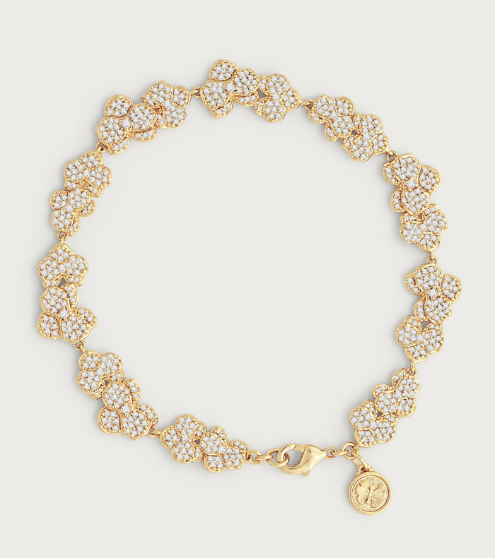Orchid White Pavé Tennis Bracelet Gold