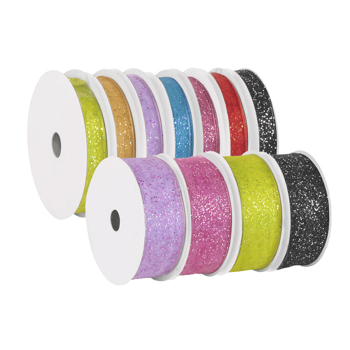 ORGANZA  SPARKLE RIBBON WITH WIRED EDGE