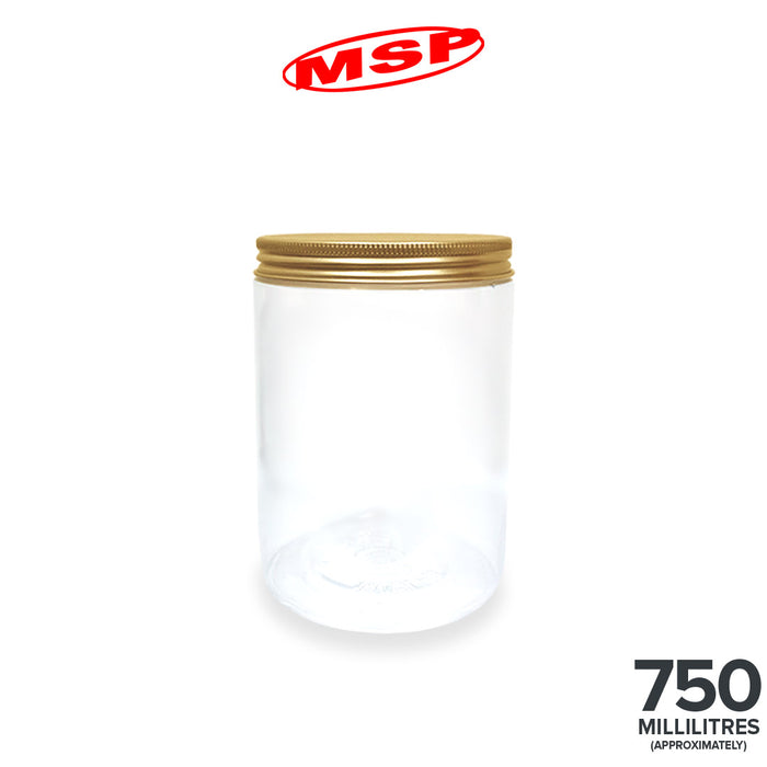 PET CONTAINER W/GOLD COL LID (MS750G-72)
