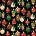Poinsettias at Christmas - Ornaments Black Foil - CF17631R-BLACK