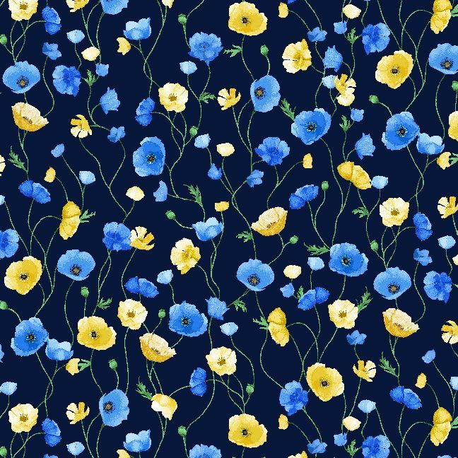 Poppy Serenade - Poppies on Vines Night - POPPY-CD4166  NIGHT